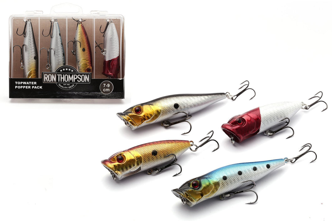 Ron Thompson Topwater Popper Pack 7-9cm Lures ( 4Pack)