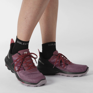 Salomon Women's Outpulse Gore-Tex Trail Shoes (Tulipwood/Black/Poppy Red)