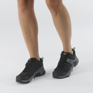 Salomon Women's X Ultra 4 Gore-Tex Trail Shoes (Black/Stormy Weather/Opal Blue)