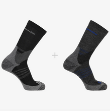 Load image into Gallery viewer, Salomon X Ultra Access Merino Blend Socks - 2 Pair Pack (Crew Length)(Anthracite/Black)
