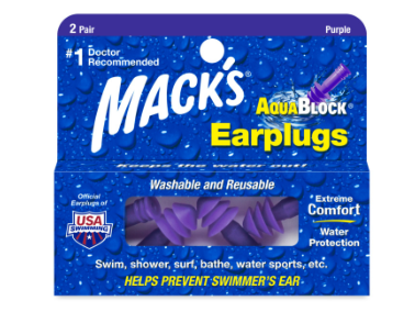 Macks Aquablock Ear Plugs (2 Pairs)