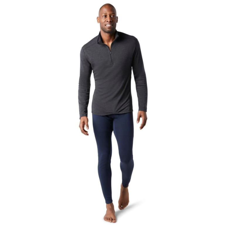 Smartwool Men's Classic Thermal Merino 250 Quarter Zip Long Sleeve Base Layer Top (Charcoal Heather)