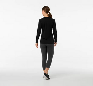 Women's Classic All-Season Merino 150 Long Sleeve Base Layer Crew Top (Black)