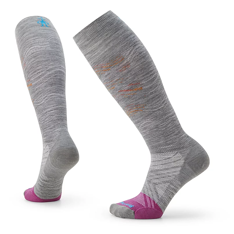 Smartwool Women's Race Merino Blend Over The Calf Ski Socks (Light Gray)