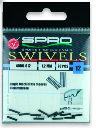 Spro Single Black Crimps Size 1.2mm (20 Pack)