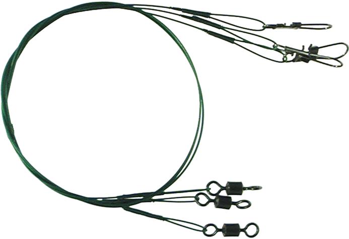 Dennett Wire Leader Snap Tackle Traces (12in)(3 Pack)(Green)