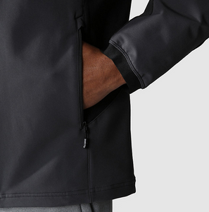 The North Face Men's Athletic Outdoor Hooded Softshell Jacket (Asphalt Grey/Black)
