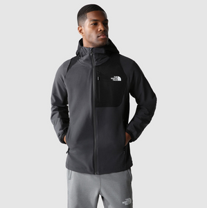 The North Face Men's Athletic Outdoor Hooded Softshell Jacket (Asphalt Grey/Black)