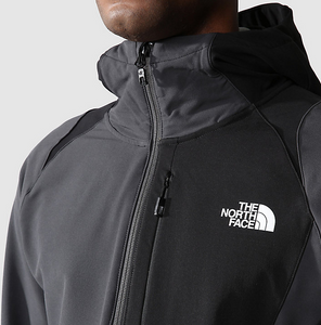 The North Face Men's Athletic Outdoor Hooded Softshell Jacket (Asphalt Grey/Black)