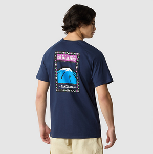 The North Face Men's Short Sleeve North Faces Tee (Summit Navy/Purple Cactus Flower)