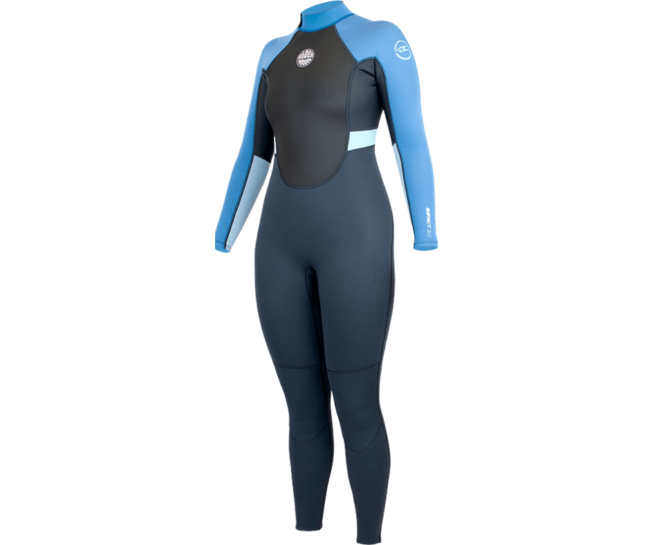 Alder Women's Impact Full 3/2 Back Zip Full Length Steamer Wetsuit (Graphite)