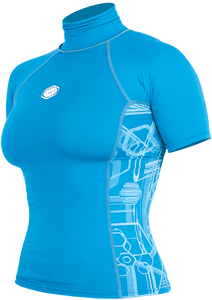 Alder Women's Cruz Short Sleeve UPF 50+ Rash Vest (Light Blue)