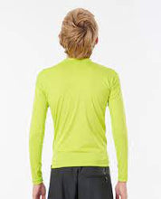 Load image into Gallery viewer, Rip Curl Kids Corp Long Sleeve UPF50 Rash Vest (Lime)(Ages 6-14)
