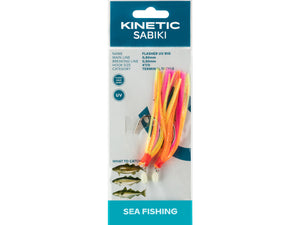 Kinetic Sabiki Flasher UV Rig (#7/0)(Orange/Yellow/Pink)(2 Pack)