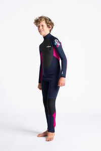 C-Skins Junior Element 3/2 Steamer Wetsuit (Slate/Magenta)