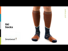 Load and play video in Gallery viewer, Smartwool Women&#39;s Race Merino Blend Over The Calf Ski Socks (Light Gray)
