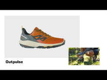 Load and play video in Gallery viewer, Salomon Women&#39;s Outpulse Gore-Tex Trail Shoes (Tulipwood/Black/Poppy Red)
