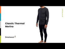 Load and play video in Gallery viewer, Smartwool Men&#39;s Classic Thermal Merino 250 Base Layer Crew Top (Laguna Blue Heather)
